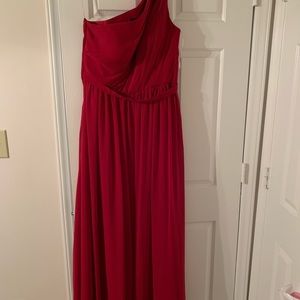 Red one shoulder dress